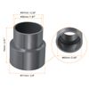 PATIKIL PVC Reducer Pipe Fitting 63x50mm, 2 Pack Straight Coupling Adapter Connector, Gray
