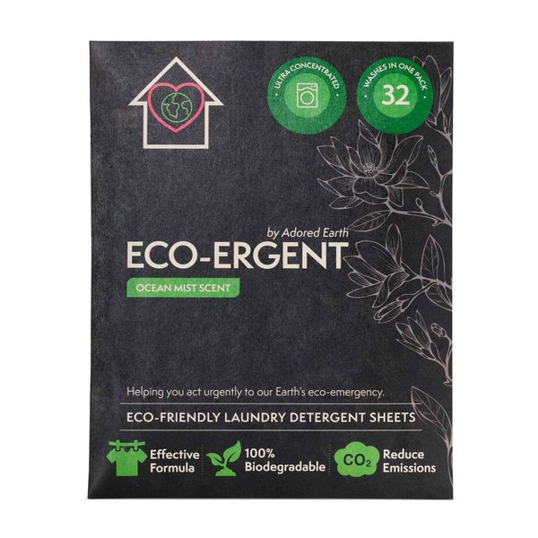 Adored Earth Laundry Detergent Sheets | 32 Eco Friendly Laundry Sheets in Recyclable A5 Envelope I Replaces Washing Powder, Washing Pods, Travel Wash and Travel Washing Detergent. (Ocean Mist)