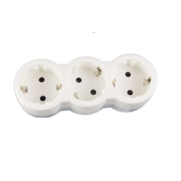 Legrand – Extension plug, German, 2 Way and 3 sockets, White, white