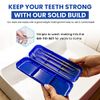 Dental Hygiene Kit - Calculus & Plaque Remover Dental Tool Set - Stainless Steel Tarter Scraper, Tooth Pick, and Mouth Mirror - Dentist Instrument Set for Teeth Cleaning (Blue)