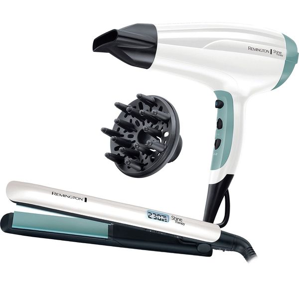 Remington Hair Straightener and Dryer Shine Therapy Gift Set