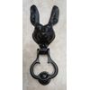Nature Country Entry Door Knocker Cast Iron Large Rabbit Black