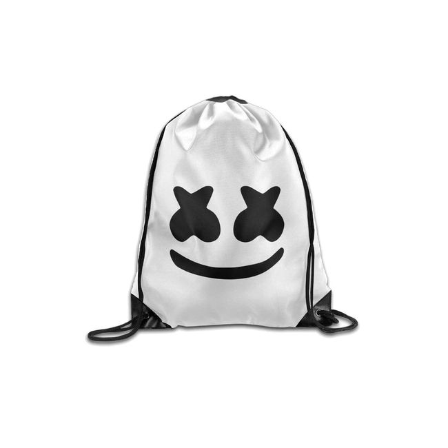 FAYET Cool DJ Marshmello Backpack 13.39" x 16.54" Face Print Drawstring Travel Outdoor Shoulder Bag