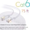 Cat 6 Ethernet Cable 75 FT Flat Internet Network Cables with Cable Clips Cat6 Ethernet Patch Cable with Snagless Rj45 Connectors White Long Computer LAN Cable（75FT）…