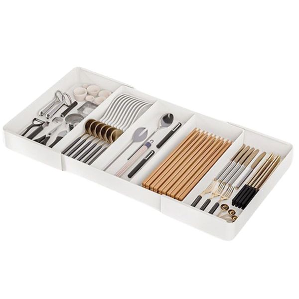 ARESACHI Cutlery Case Spoon Rack Tray Drawer Storage Kitchen Telescopic