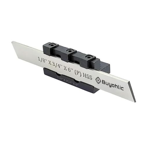 Buyohlic Adjustable T-Parting Cut off Holder with Blade for Lathe Machine Tools (Shank 10mm (1/2 Wide Blade))