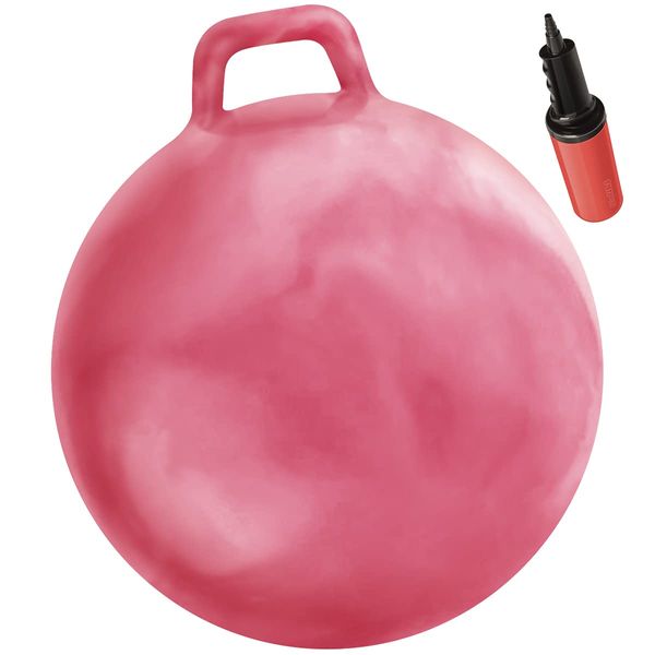 WALIKI TOYS Hopper Ball For Adults (Hippity Hop Ball, Hopping Ball, Bouncy Ball With Handles, Sit & Bounce, Space Hopper, Kangaroo Bouncer, Jumping Ball, 29 Inches, Hurricane Pink, Pump Included)