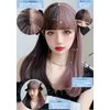 M Grande DY41A Creative Line Wig, Created by Top Stylist, 6-Piece Set, High Tone Color, Women's Wig, Bob, Semi-Long, Face Shrinking, Full Wig, (Black and Pink)