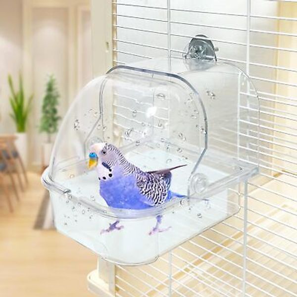 Bird Bath for Cage, Cleaning Pet Supplies Cockatiel Bird Bathtub with Hanging...