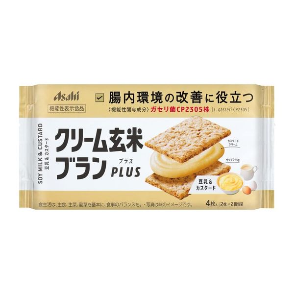 Asahi Group Food Cream Brown Rice Blanc Plus Soy Milk & Custard, 2.5 oz (72 g) x 6 Packs