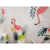 Heavy Duty Vinyl Tablecloth w/flannel back,54"x72"Rectangle,FLAMINGO & LEAVES,SM