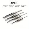 4 pcs Square Hole Drill Bit, Round Shank Auger Bit for Woodworking