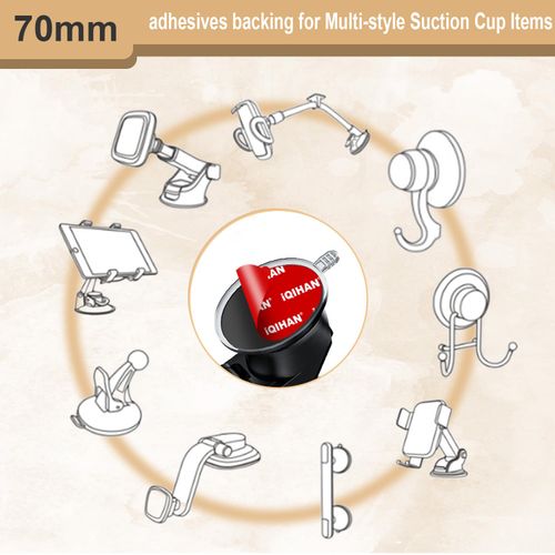 Sticky Adhesive Pad Replacement for Suction Cup Mount, 5pcs Circle 70mm(2.76") Extra Strong Double-Sided Sticker Tapes for Universal Car Dashboard Phone Holder Windshield Dash Cam GPS Camera Sucker