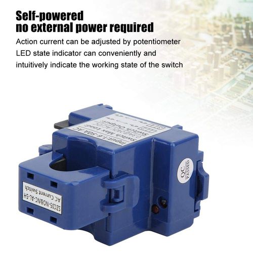 AC Current Switch Transducer, NO NC AC1.6-50A AC Current Isolation Induction Switch Input 0.3A at 240V AC/DC SZC05-NO&NC-AL-SH