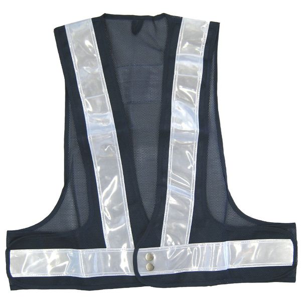 Mizukei Yakutsu Safety Vest, One Size Fits All, Navy Mesh White Reflective Tape