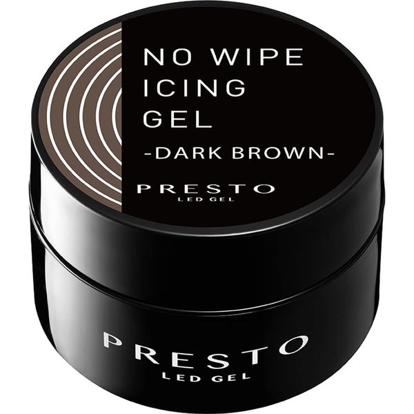 PRESTO No Wipe Icing Gel Dark Brown 8g UV/LED Compatible