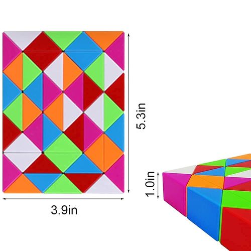 EACHHAHA Magic Snake 48 Parts-Snake Cube-christmas stocking fillers for Kids-Snake Cube Puzzle-Snake fidget toys-Twist Puzzle Brain Teaser -Educational toys-Party Bag Fillers(Rainbow*1)