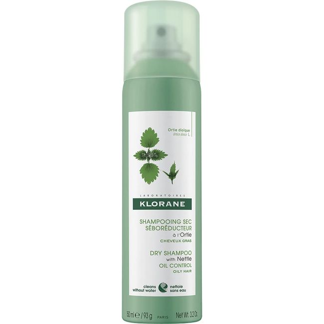 Klorane Dry Shampoo with Nettle for Oily Hair and Scalp, Regulates Oil Production, Paraben & Sulfate-Free, 3.2 oz.