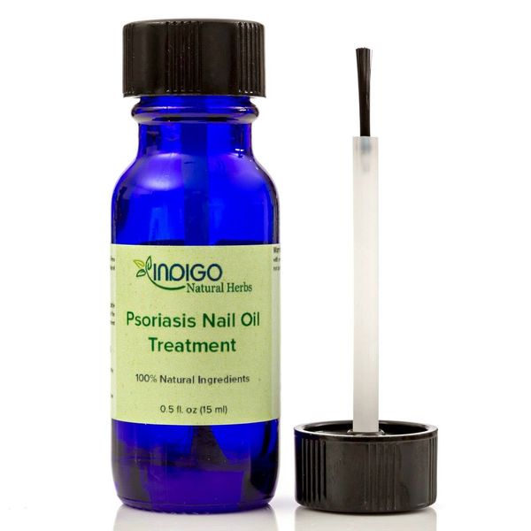 Psoriasis Nail Oil Care from Indigo Natural Herbs. Toenails, Fingernails, Skin Care. Relief of Chapping, Cracking, Roughness, Redness, Dryness, Fungus. Repairs and Strengthens Nails. (30 ml)