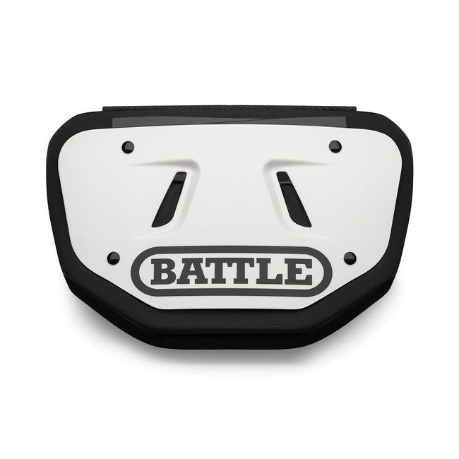 Battle Sports White Back Plate - Rear Protector Lower Back Pads for Football Players - Adult