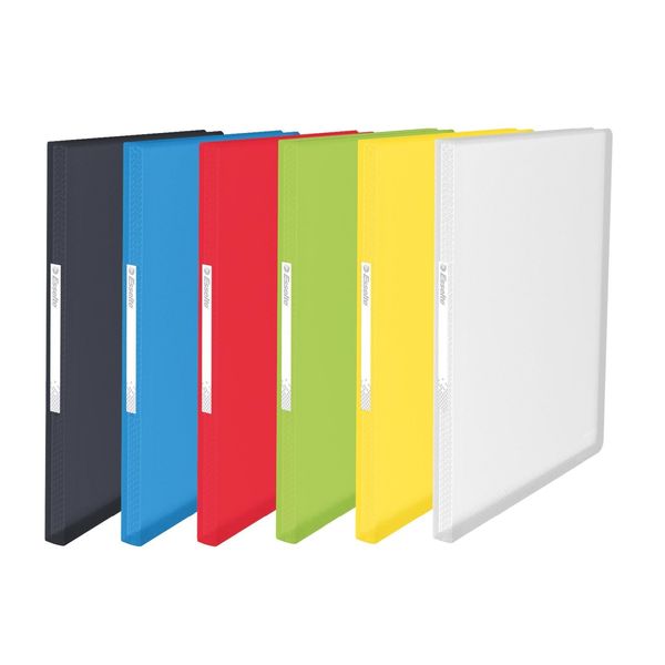 Esselte Folder Sleeves, A4, Clear Pockets, Flexible Cover, Assorted Colours, Range Vivida 100 fundas multicoloured