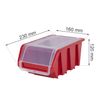 Stacking Boxes Set - 10 x Stacking Boxes with Lid 230 x 160 x 120 mm - Display Box Stacking Box Storage Box, Red