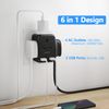 JSVER Plug Adapter USB with 4 Way Sockets 13A Cube Extension Plug Multi Plug Extension Wall Socket Wall Plug Extender for Home, Office Black