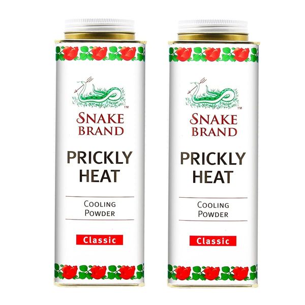 Snake Brand Pack of 2 Prickly Heat Cooling Powder Classic 280 g ...