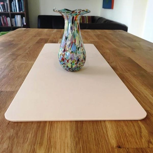 Beige Matt Finish Rectangular Acrylic Table Runners / Serving Mats / Table Protectors (38cm x 28cm 15"x11")