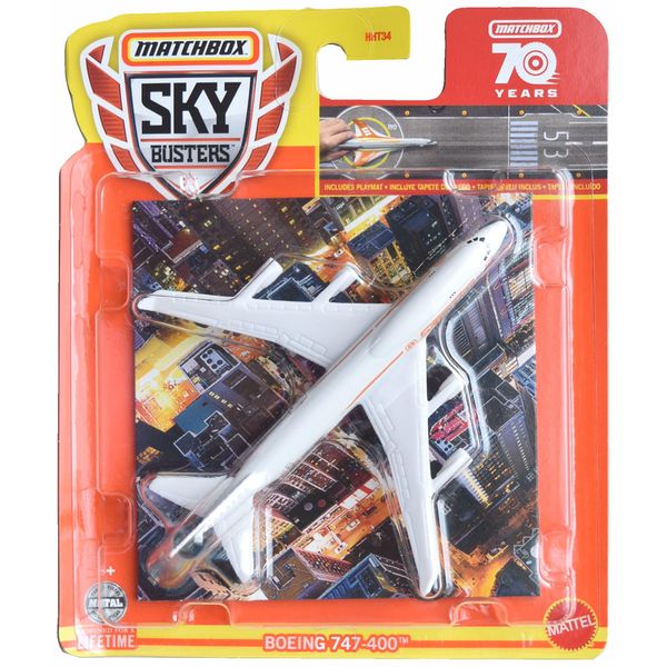 Matchbox Sky Busters Boeing 747-400, Includes playmat