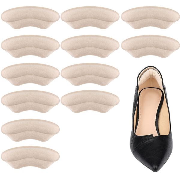 KINBOM 6 Pairs Heel Grips for Loose Shoes, Heel Cushions Pads Self-Adhesive Heel Pads for High Heels Loose Shoes Sneakers Women Men (Apricot Color)