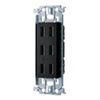 Panasonic WTL13033MB Embedded Triple Outlet with Metal Frame, Matte Black