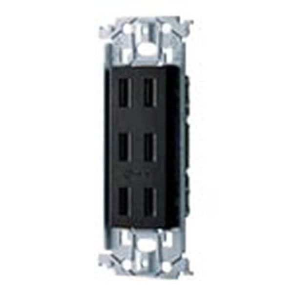 Panasonic WTL13033MB Embedded Triple Outlet with Metal Frame, Matte Black