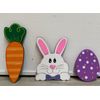 Easter Bunny Wood Yard Art or Plant Poke, Easter Decorations, Easter Egg, Carrot