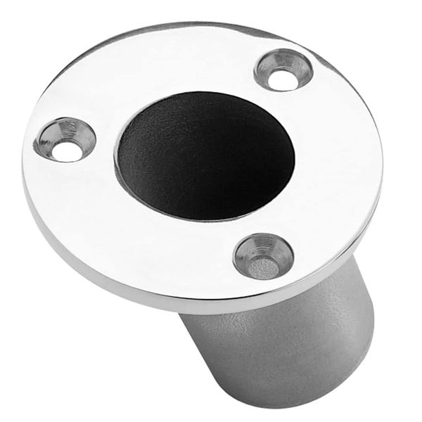 TAYLOR MADE PRODUCTS Flush-Mount Boat Flag Pole Socket, 60-Degree Angle, Fits 1-1/4" Diameter Poles, T316 Polished Stainless Steel, Fits Gunwale, Deck, Pontoon, Marina - 967