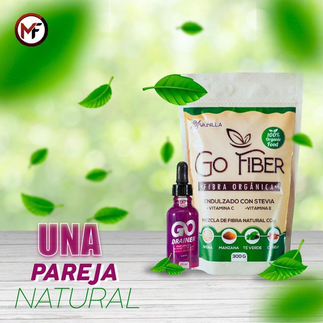 Go Fiber Organic & Go Driner Combo - Fibra Natural Organica & Gotas drenadoras