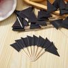 100 Pcs Solid Black Toothpick Flags Small Mini Plain Black Color Triangle Stick Cupcake Toppers Flags DIY Decoration