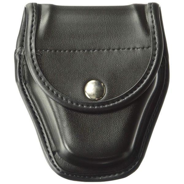 Bianchi 7917 Double Handcuff Case, Plain Black, Chrome Snap