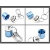 XP Design Portable Wide Mouth Pill Case Necklace Pendant Keychain Aluminum Stainless Steel Waterproof (Set of 4 Colors)