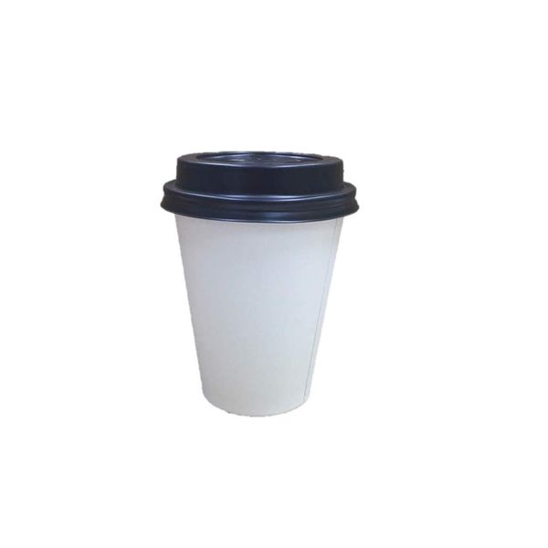 Niche Plus Takeout, Cafe Size, Paper Cups, White, 9.5 fl oz (280 ml), Includes Exclusive Lid (Opening/Closing) Set of 50