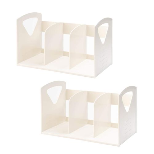 Lunmore 2 Pack Desk Book Shelves Small Desktop Bookshelf F Magazine Holder for Home School and Office