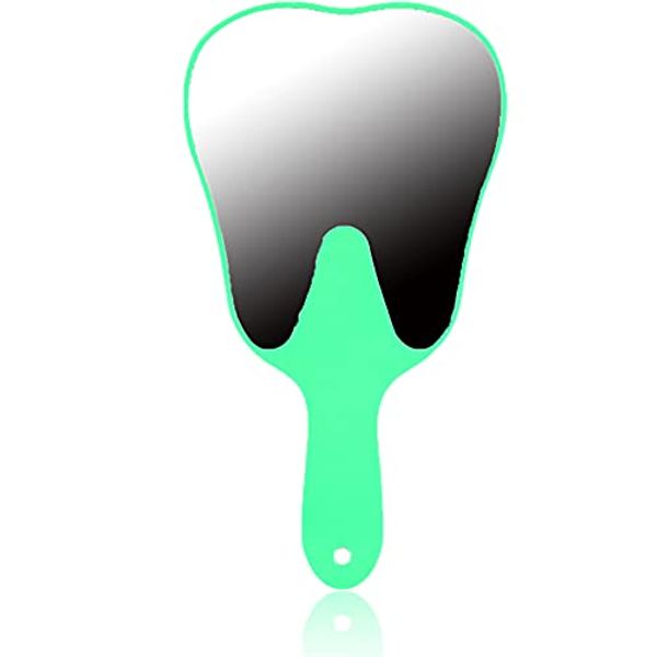 YUYTE Dental Mirror, Teeth Inspection Mirror, Dentist Oral Hygiene Mouth Mirror, Plastic Handle Dental Care Hand Mirror Tool, Fashionable Cute Tooth Mirror for Dental Clinics (Green)