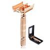 BAILI Butterfly Double Edge Safety Razor Rust-Proof Reusable Manual Wet Shaving Shaver for Men Women with Mirrored Travel Case BD177C