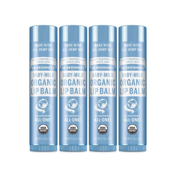 Dr. Bronner&#39;s Organic Lip Balm 4-pack Set 5 Types to Choose from