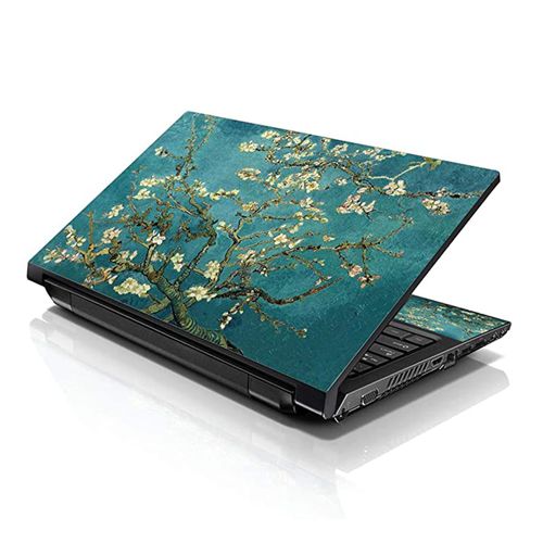 LSS Laptop 17-17.3" Skin Cover with Colorful Almond Trees Pattern for HP Dell Lenovo Apple Asus Acer Compaq - Fits 16.5" 17" 17.3" 18.4" 19" (2 Wrist Pads Free)