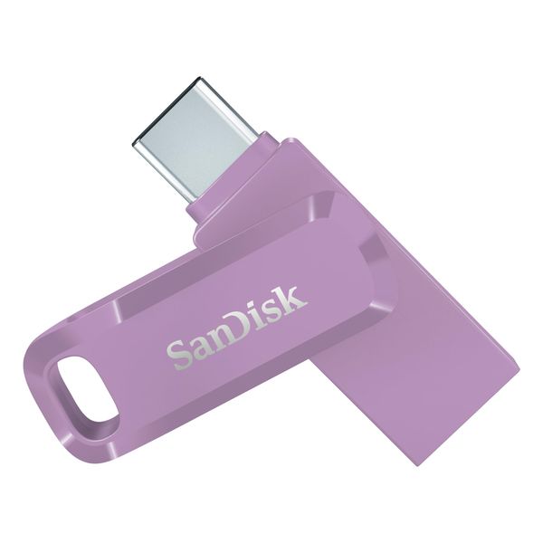 SanDisk 64GB Ultra Dual Drive Go, USB Type-C Flash Drive, up to 150 MB/s, with reversible USB Type-C and USB Type-A connectors, for smartphones, tablets, Macs and computers, Lavender