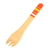 Natural Wood Dessert Fork, Natural Border, Orange