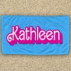 Personalized Barbie-Inspired Beach Towel – Custom Name