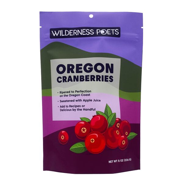 Wilderness Poets Oregon Cranberries (Sweetened with Apples) - Dried Cranberries, 8 Ounce (227 Grams)