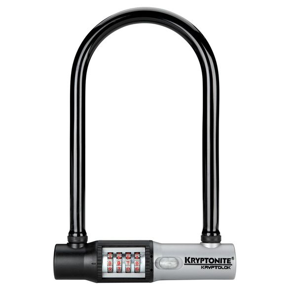 Kryptonite Kryptolok Standard 12mm U-Lock Combo Bicycle Lock with Side Mount Snap-In Bracket